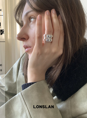 LONSLANACC流苏感宽版金属戒指