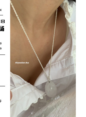 LonslanAcc椭圆石头点缀项链女