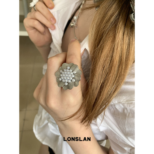 LONSLAN ACC 2025ss个性夸张花朵巴洛克戒指可开口指环