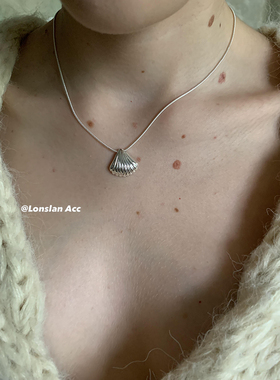 LONSLAN合金贝壳银女叠层项链