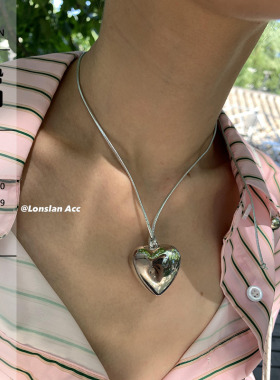 LONSLANACC抽绳粉色爱心项链