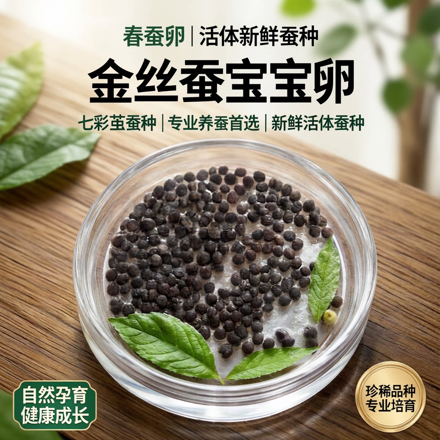 春蚕卵金丝蚕宝宝卵彩色茧蚕卵蚕七彩色蚕卵蚕种蚕子活体新鲜桑叶图片