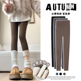 秋冬高腰棉毛裤 女外穿收腹提臀无痕保暖瑜伽裤 加厚鲨鱼裤 2025新款