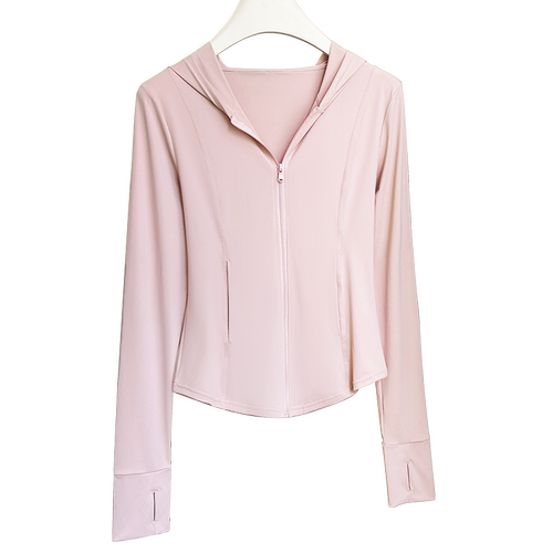 UPF50+防晒衣女夏季冰丝薄款纯欲修身收腰显瘦瑜伽上衣连帽外套