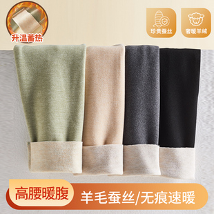 AB面德绒羊毛蚕丝打底秋裤 子 女外穿高腰无痕发热保暖加绒加厚棉裤