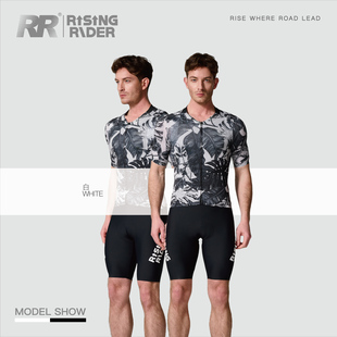 RR2025春夏款热带植物印花男士短袖上衣速干透气公路自行车骑行服