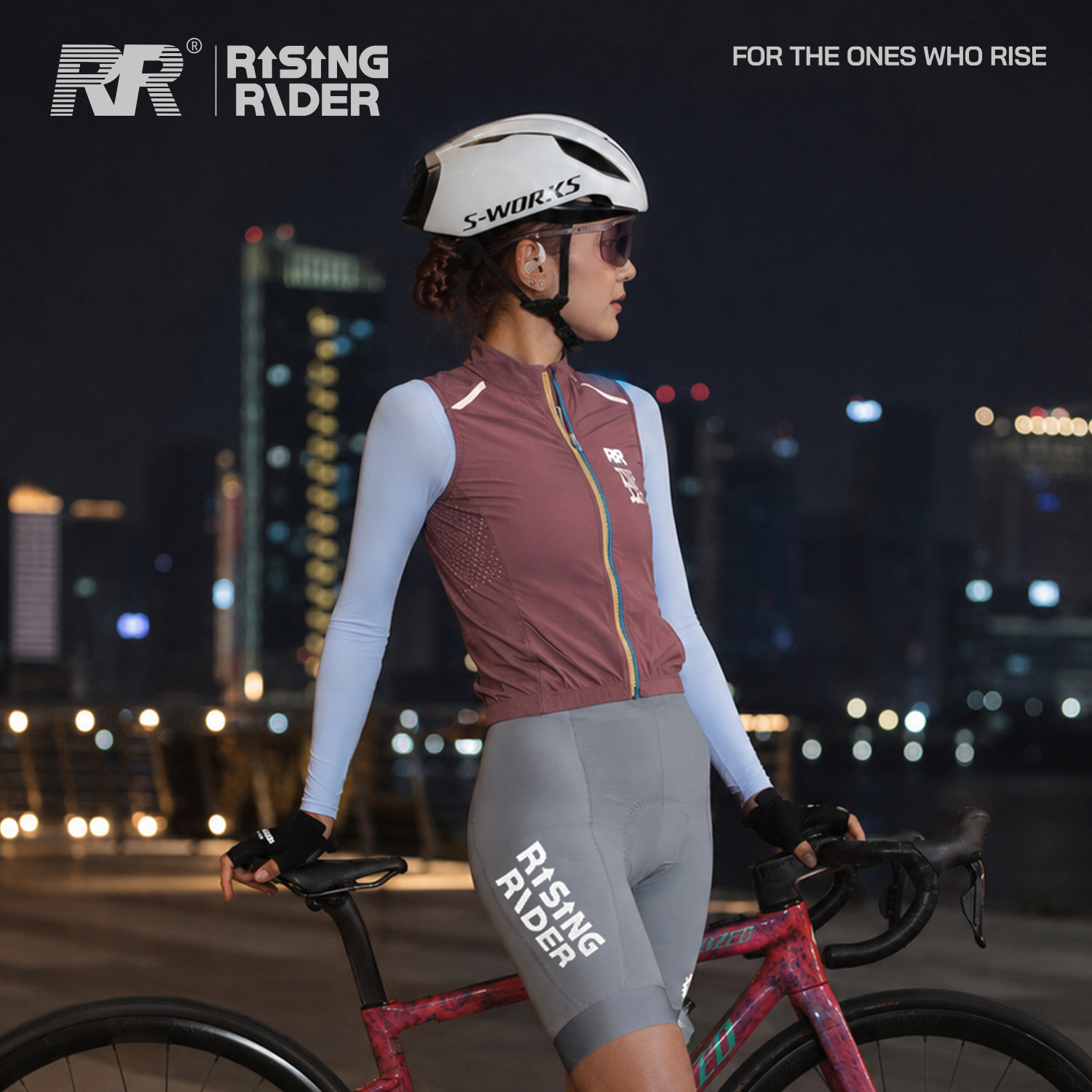RR春夏新款女士四季轻薄防风防水防UV马甲公路自行车骑行服