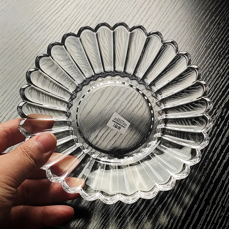 水晶玻璃碟小碟子盘子一人份果盘精致水果盘高级感商用美容院位上