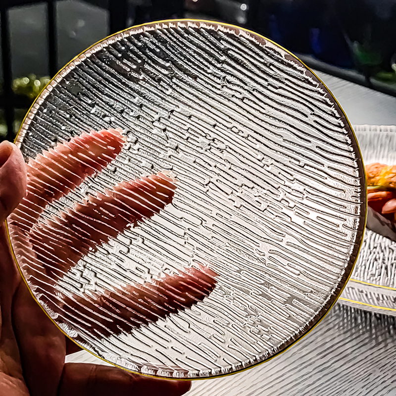 2025新款水晶玻璃碟水果盘金边精致小果盘轻奢高档高级感高颜值