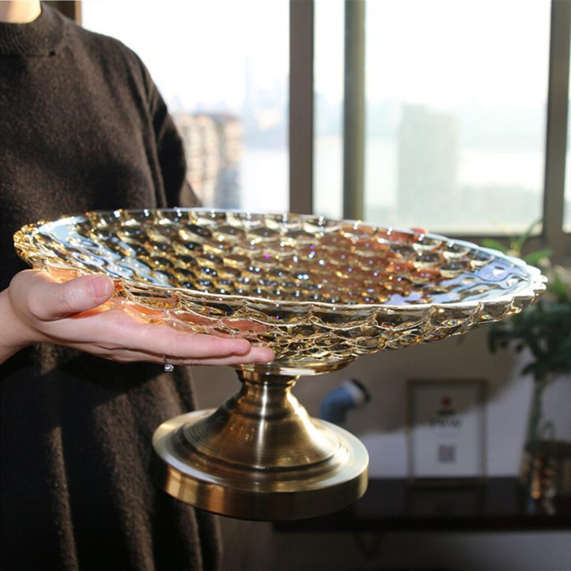 高级水晶水果盘家用客厅高级感