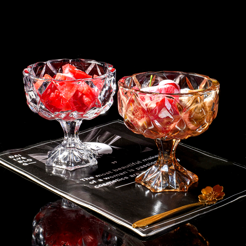 2025新款水晶玻璃碗甜品杯水果盘