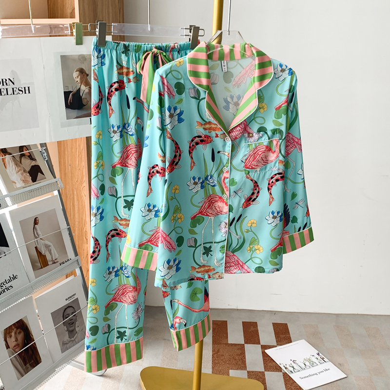 睡衣女款冰丝夏天2025新款夏季丝绸春秋款高级感长袖女士家居套装,女士内衣/男士内衣/家居服,睡衣/家居服套装,淘宝优惠券,粉丝福利购,淘宝优惠卷