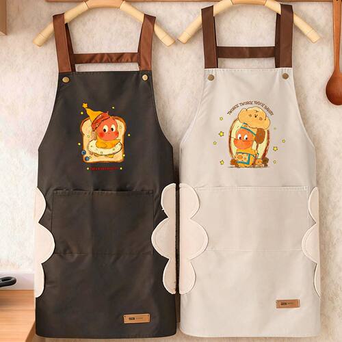 星星人围裙厨房新款定制家用印字防水防油餐饮做饭工作服围腰