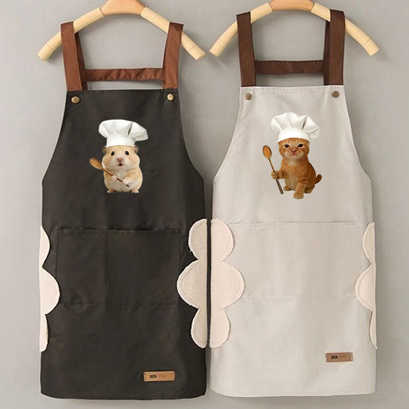 料理狗王抽象围裙家用印字logo新款时尚餐饮做饭厨房防油定制防水