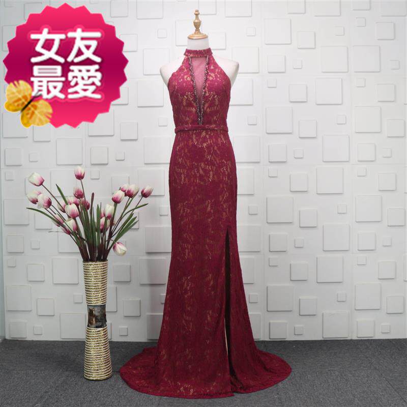 古典水溶花挂脖晚礼服女修身包臀气质开6叉裙拖尾中年妈妈装晚宴|msdalam kategori Butik wanita / wanita, perkahwinan/Cheongsam/pakaian, pakaian/malam - dari Buy2taobao.com untuk memberikan perkhidmatan ejen Taobao profesional membeli