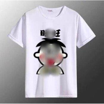 精神小伙旺仔紧身衣抖音同款男衣服红色t短袖上衣社会人