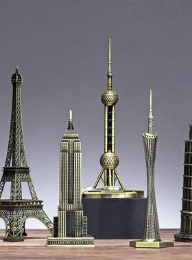 广州塔模型发光小蛮腰模型上海东方明珠塔模型纪念品铁艺地标建筑