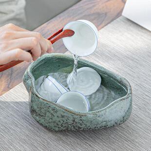 天然鹅卵石花盆水培鱼缸造景宠物食盆多肉花瓶原生态溪流石头水盆