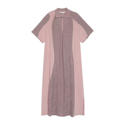 定制提花 半圆女装2024夏季不对称拼接POLO针织连衣裙女小众设计