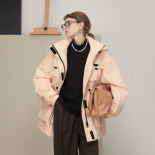 90白鹅绒羽绒服中长外套小众女 回馈款 半圆原创设计2023秋冬季 新款