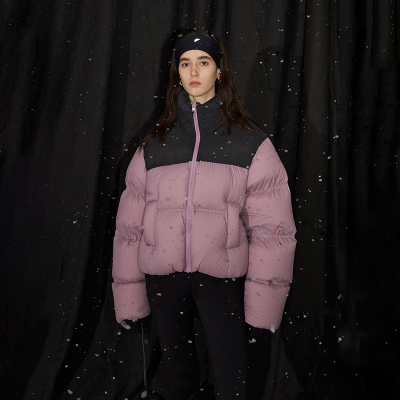 【特价】半圆女装2024冬季新款泡芙感短款羽绒服女拼色蓬松感小众