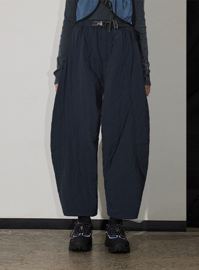 新雪丽 半圆女装[运动]2025冬季新款菱形格绗棉气球休闲裤女保暖