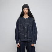 复古 纯棉半圆女装 2026春秋宽松不规则夹克牛仔外套女 特价