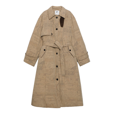 女装长款风衣式半圆设计师