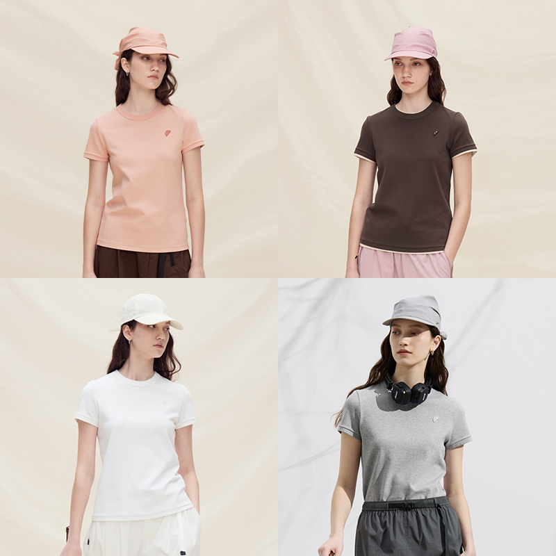 进口纱线 半圆女装2025夏季品牌基础版型正肩t恤女宽松高级感