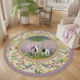 法式 宫廷风女童皇家植物园客厅圆形地毯中古高级少女房间地垫床边