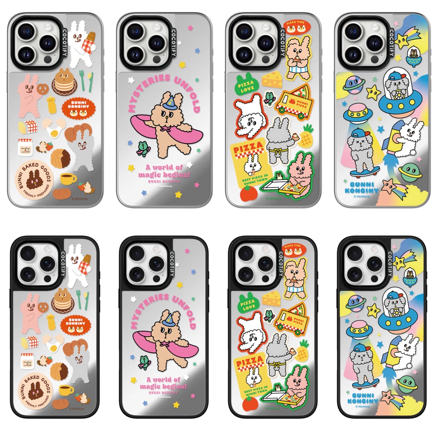 COCOTiFY镜面奇幻小兔子16Pro适用iPhone15ProMax苹果14Pro网红明星可爱卡通邦尼兔磁吸手机壳13防摔保护套12