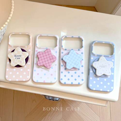 星星磁吸支架适用苹果17promax软菲林iphone16手机壳15撞色波点13