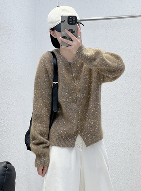 12.22 福利 BSYJ-3358-1韩版高定花纱加厚浣熊绒圆领开衫