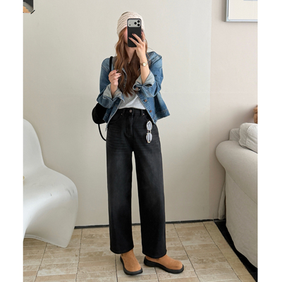 无弹显瘦百搭暖阳植绒法棍裤