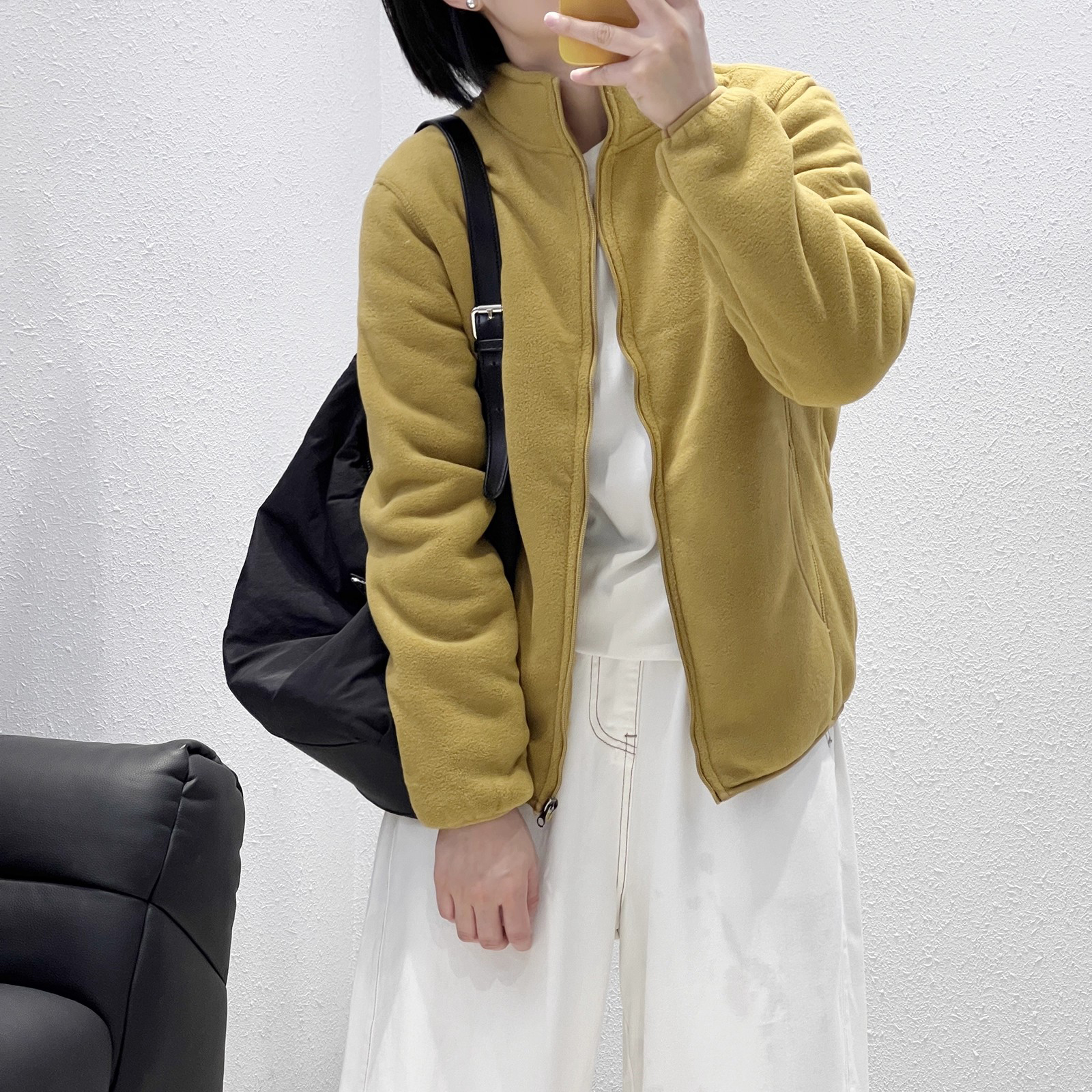 棉花绒内里摇粒绒立领小外套