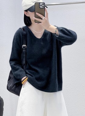 12.11 福利 HOU-036欧货轻奢高配V领百搭套头浣熊毛衫