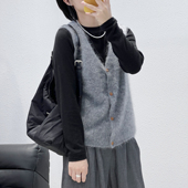 福利 MLN 99309韩版 1.29 百搭V领羊毛山羊绒拉绒开衫