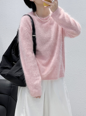 1.12 福利 SWS-25146韩版简约百搭全羊毛拉毛圆领套头衫