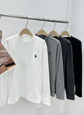 10.26 福利 Y3Y4-1016刺绣小马加厚德绒男士中领打底衫