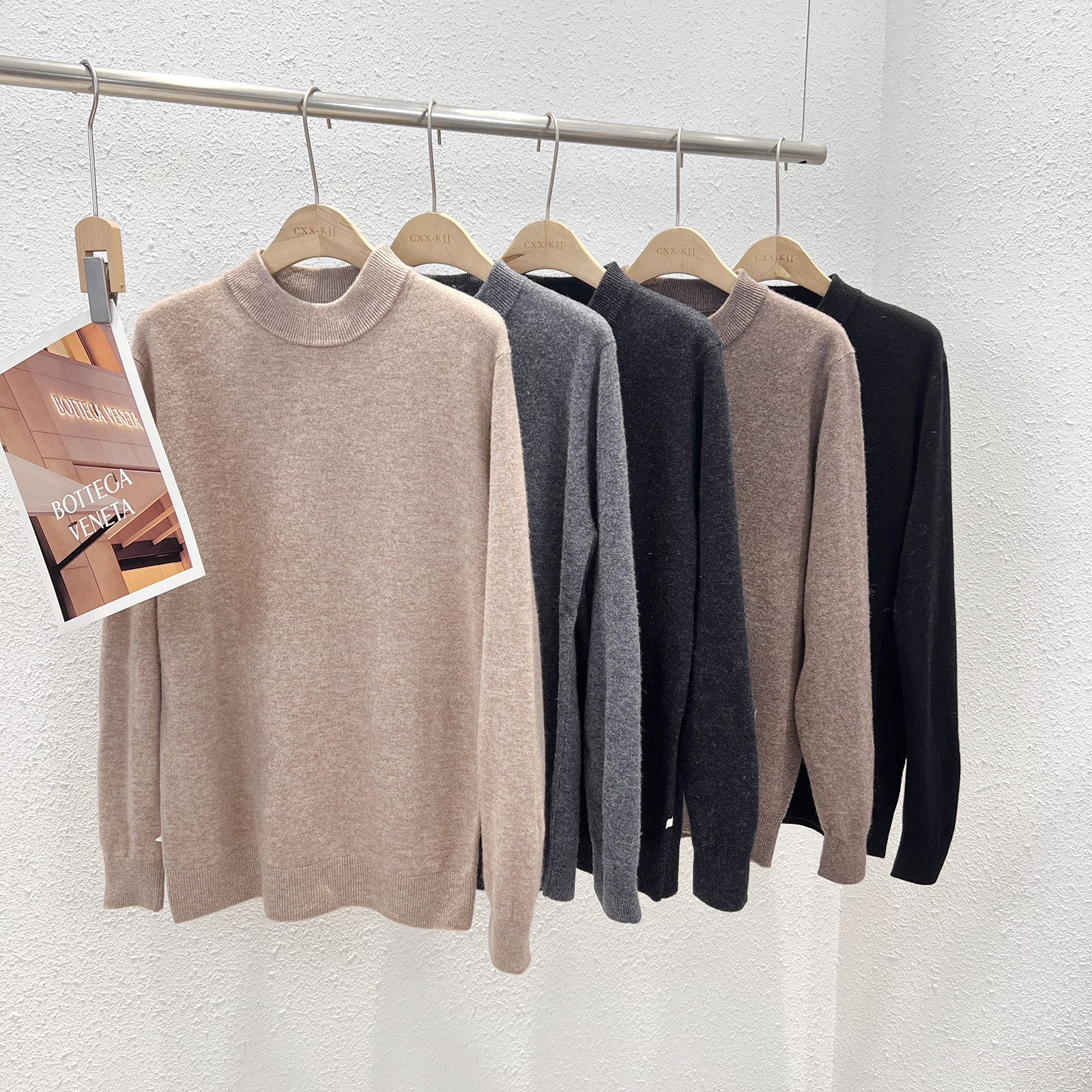 12.24 福利 HT-5855简约百搭小中领男士全羊毛衫