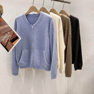 1.8 福利 FM-25681韩版高密拉链棒球领浣熊绒开衫