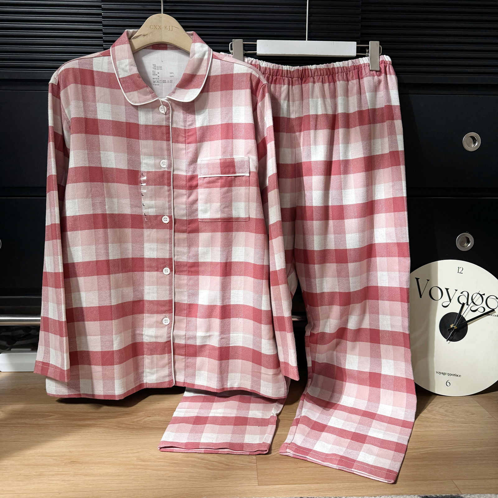 色纺全棉法兰绒女士家居服套装