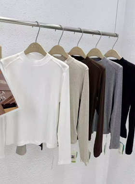 12.25 YMO-2464韩版高弹马鞍肩小中领天丝羊毛高级打底衫