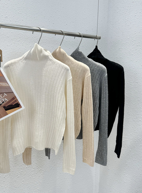 1.2 福利 QI-R001韩版坑条高密高领打底全羊毛衫