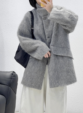 11.23 XIA-1065韩版高货单面10羊绒90澳毛拉绒一手长大衣