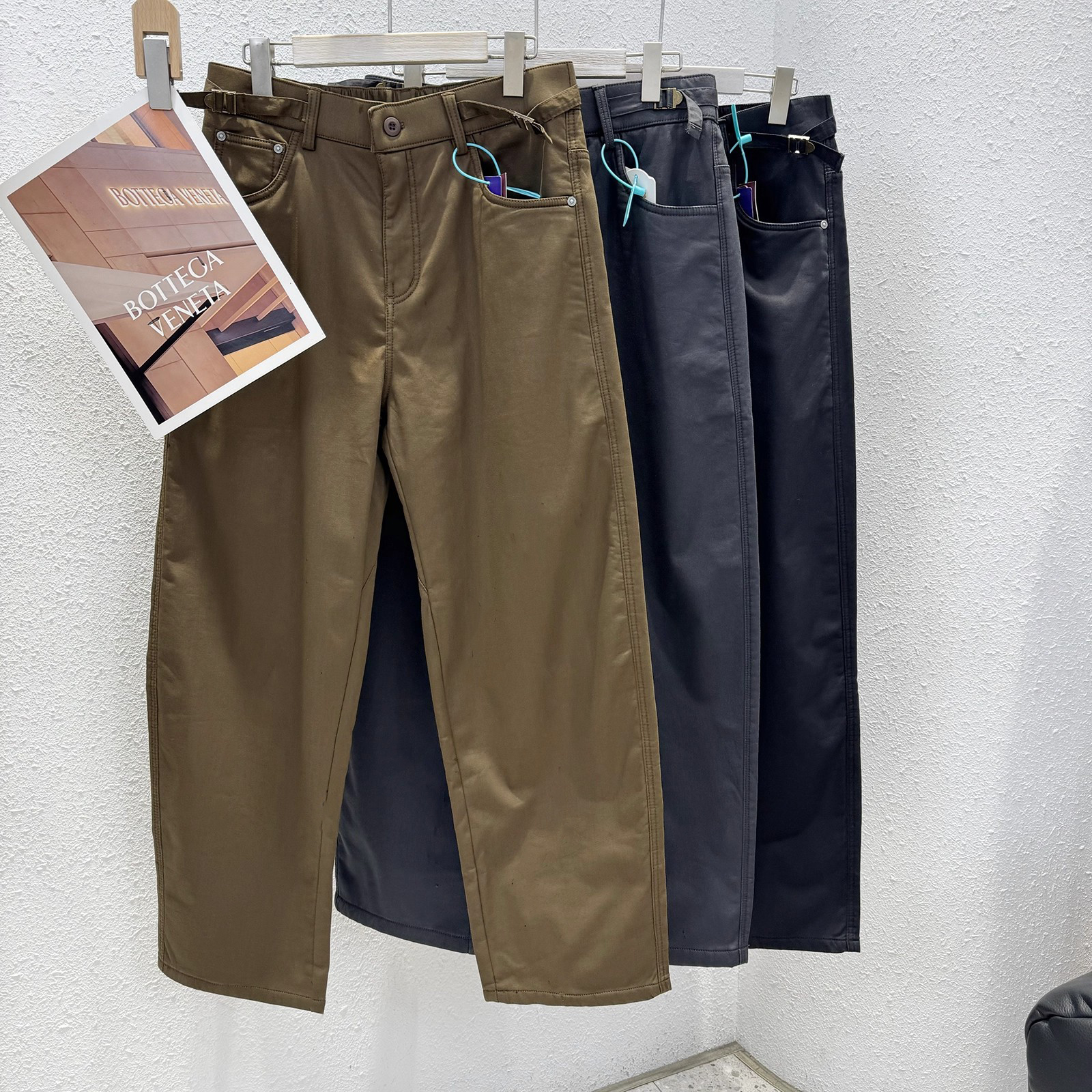 可调节半松紧腰男士厚绒休闲裤