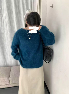 12.30 福利 TOE-88017韩版无缝马鞍肩加厚圆领羊毛拉毛衫