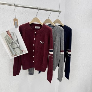 刺绣小狗圆领蜜熊绒开衫 12.25 86635韩版 BGL 福利