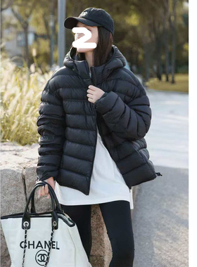 1.26 AFN-2519韩版90白鸭绒双拉链头连帽排骨面包羽绒服
