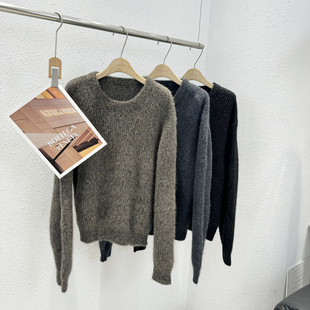 松弛感宽松圆领加厚套头浣熊绒衫 7.21 3035韩版 福利